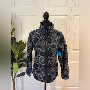 Columbia Women's Navy Patterned Fleece Sherpa size small